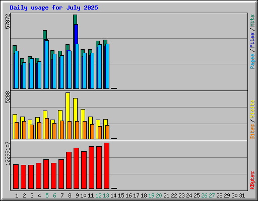 Daily usage for July 2025
