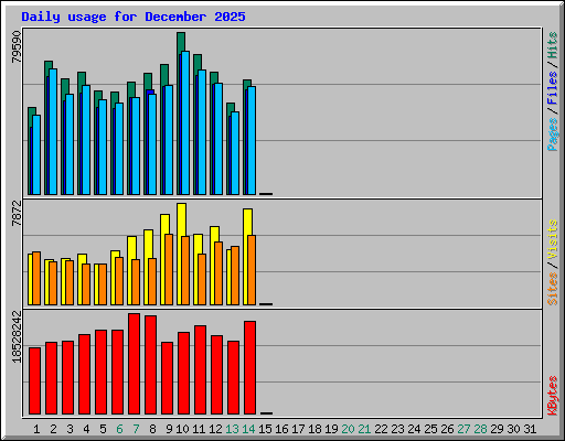 Daily usage for December 2025