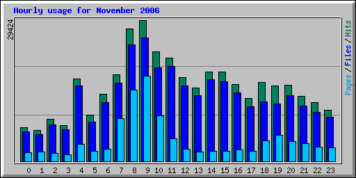 Hourly usage for November 2006