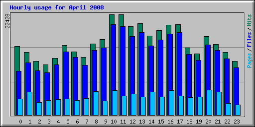 Hourly usage for April 2008