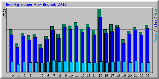 Hourly usage for August 2011