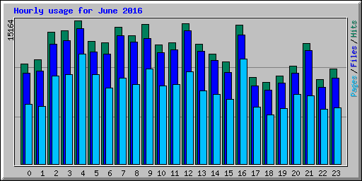 Hourly usage for June 2016