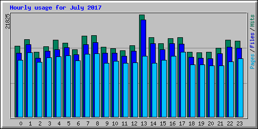 Hourly usage for July 2017