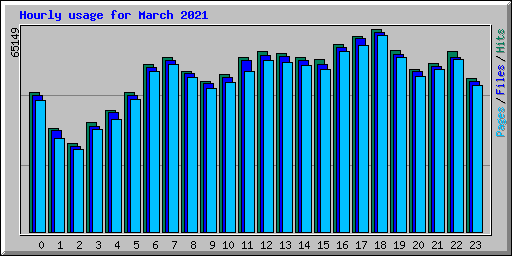 Hourly usage for March 2021