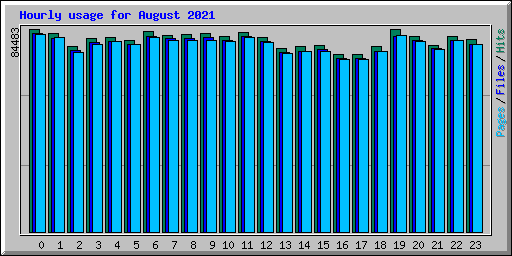 Hourly usage for August 2021