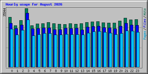 Hourly usage for August 2026